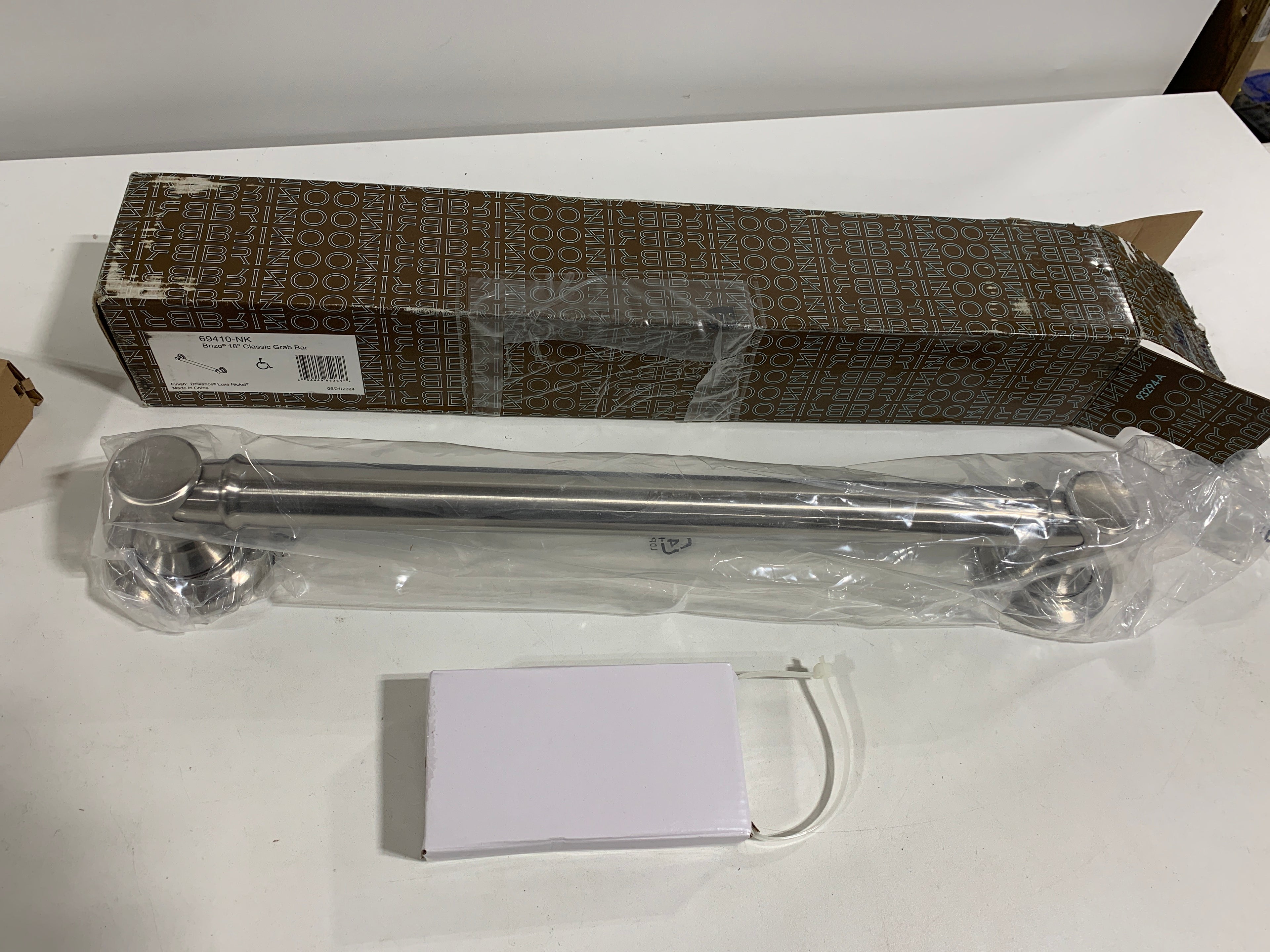 Brizo 69410 Traditional 18’’ Grab Bar with Hidden Screws Luxe Nickel Bathroom Hardware - *Plumbing
