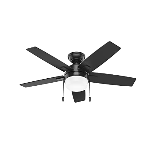 HUNTER - 52486 - Hunter 44 Inch Anisten Matte Black Ceiling Fan with LED Light Kit and Pull Chain