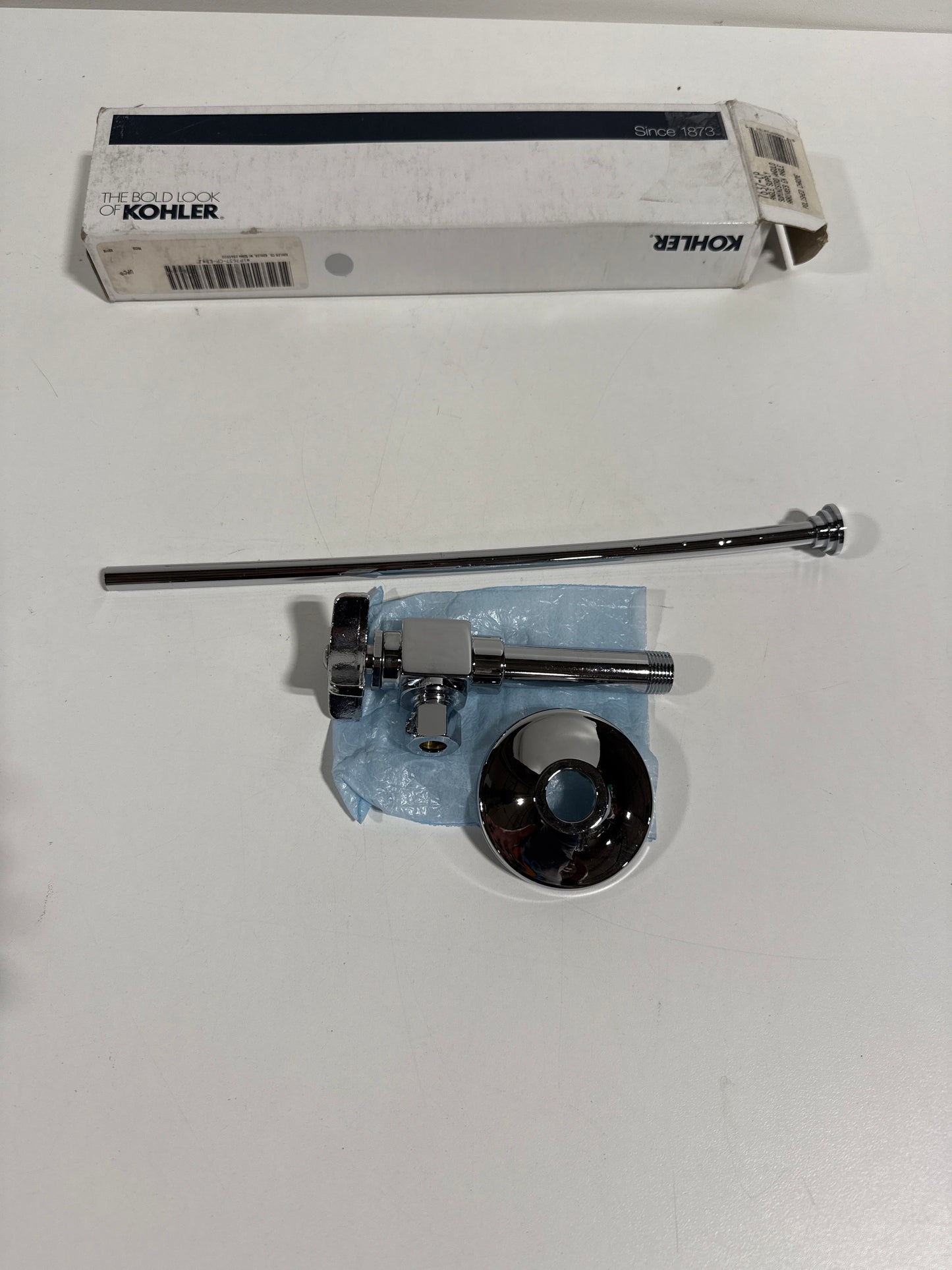 KOHLER 3/8" NPT Angle Supply with Stop and Annealed Vertical Tube