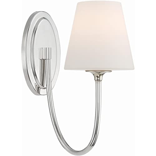 Crystorama Juno 1 Light Polished Nickel Wall Mount - 6 W X 13 H X 10.25 D