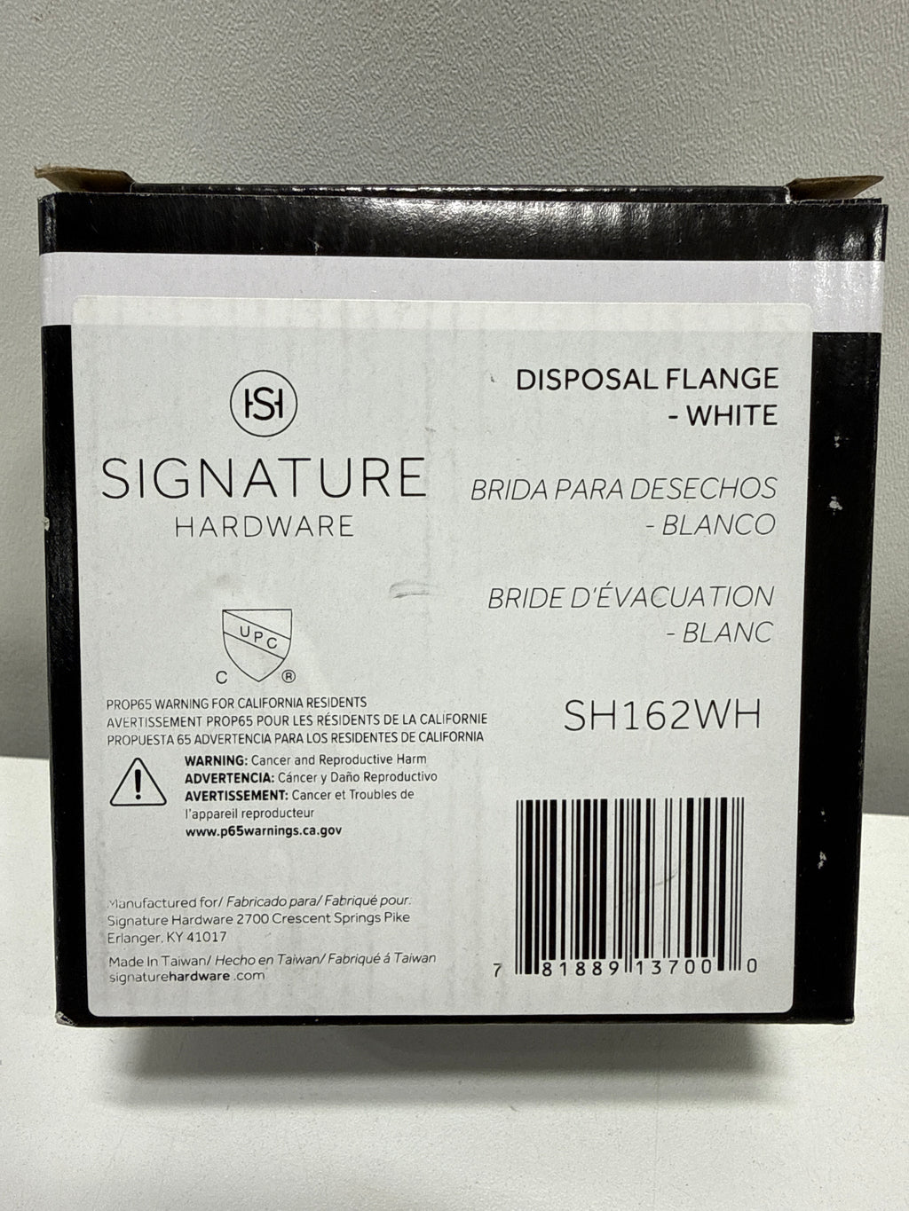 Signature Hardware 900406 3-1/2" Brass Kitchen Garbage Disposal Flange and Stopper White