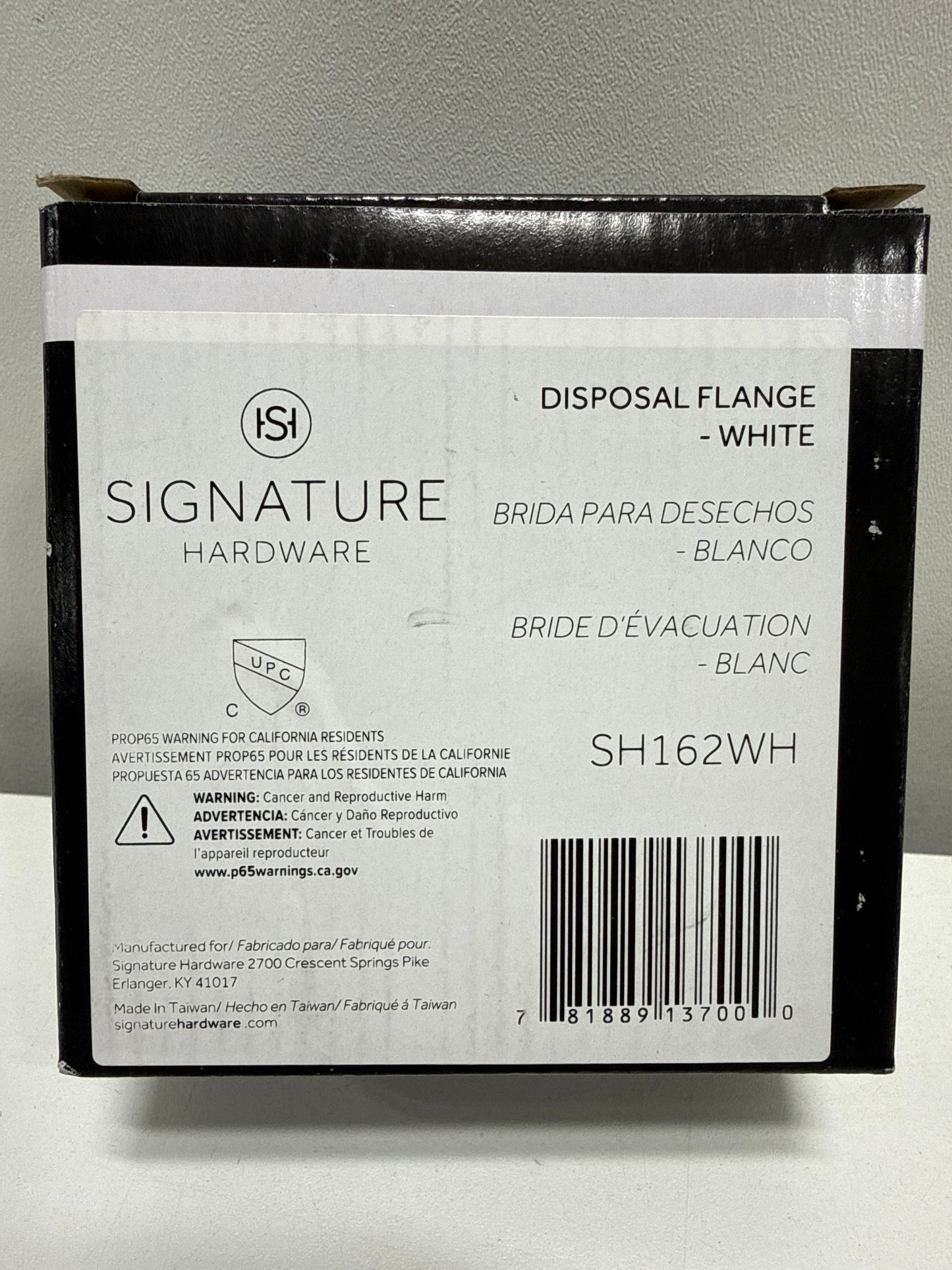 Signature Hardware 900406 3-1/2" Brass Kitchen Garbage Disposal Flange and Stopper White