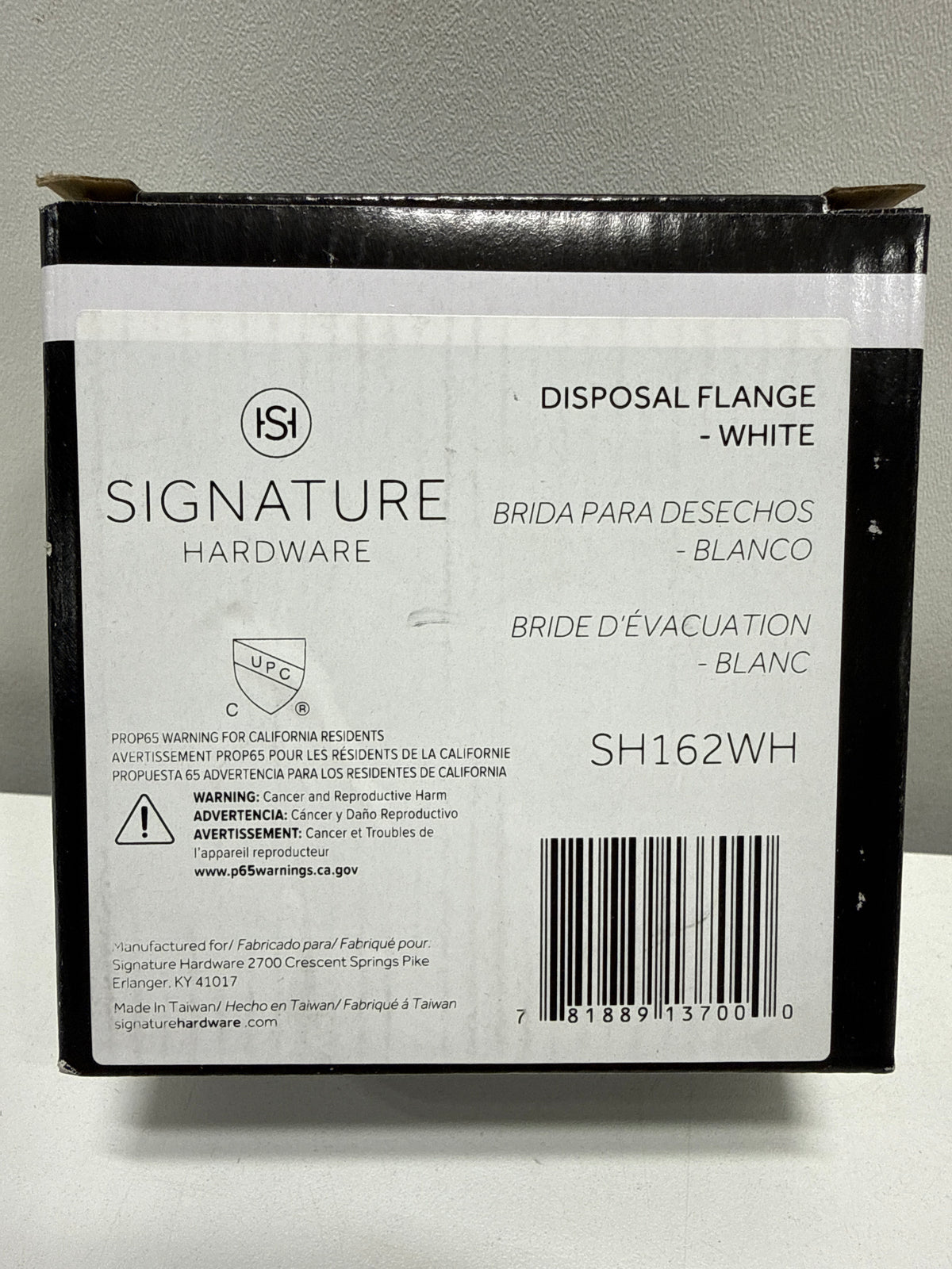 Signature Hardware 900406 3-1/2" Brass Kitchen Garbage Disposal Flange and Stopper White