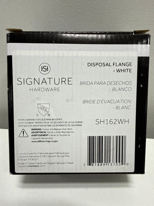 Signature Hardware 900406 3-1/2" Brass Kitchen Garbage Disposal Flange and Stopper White