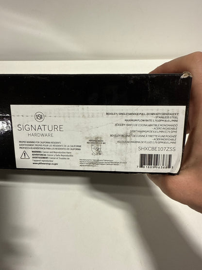 Signature Hardware 949052 Beasley 1.75 GPM Single Hole Pre-Rinse Kitchen Faucet Stainless Steel