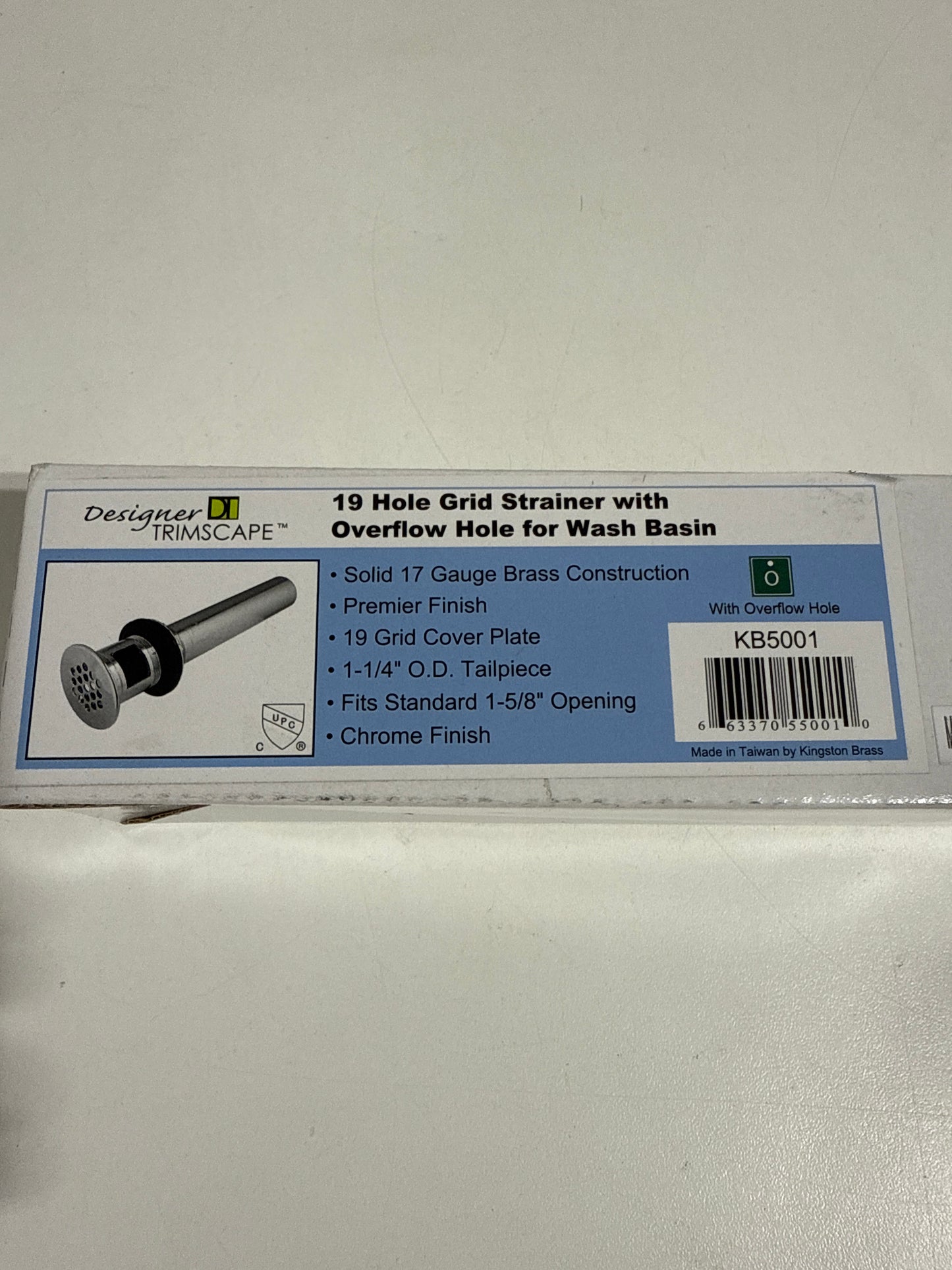 Kingston Brass KB5001 Kingston Solid Grid Drain - Polished Chrome