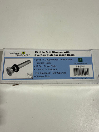 Kingston Brass KB5001 Kingston Solid Grid Drain - Polished Chrome