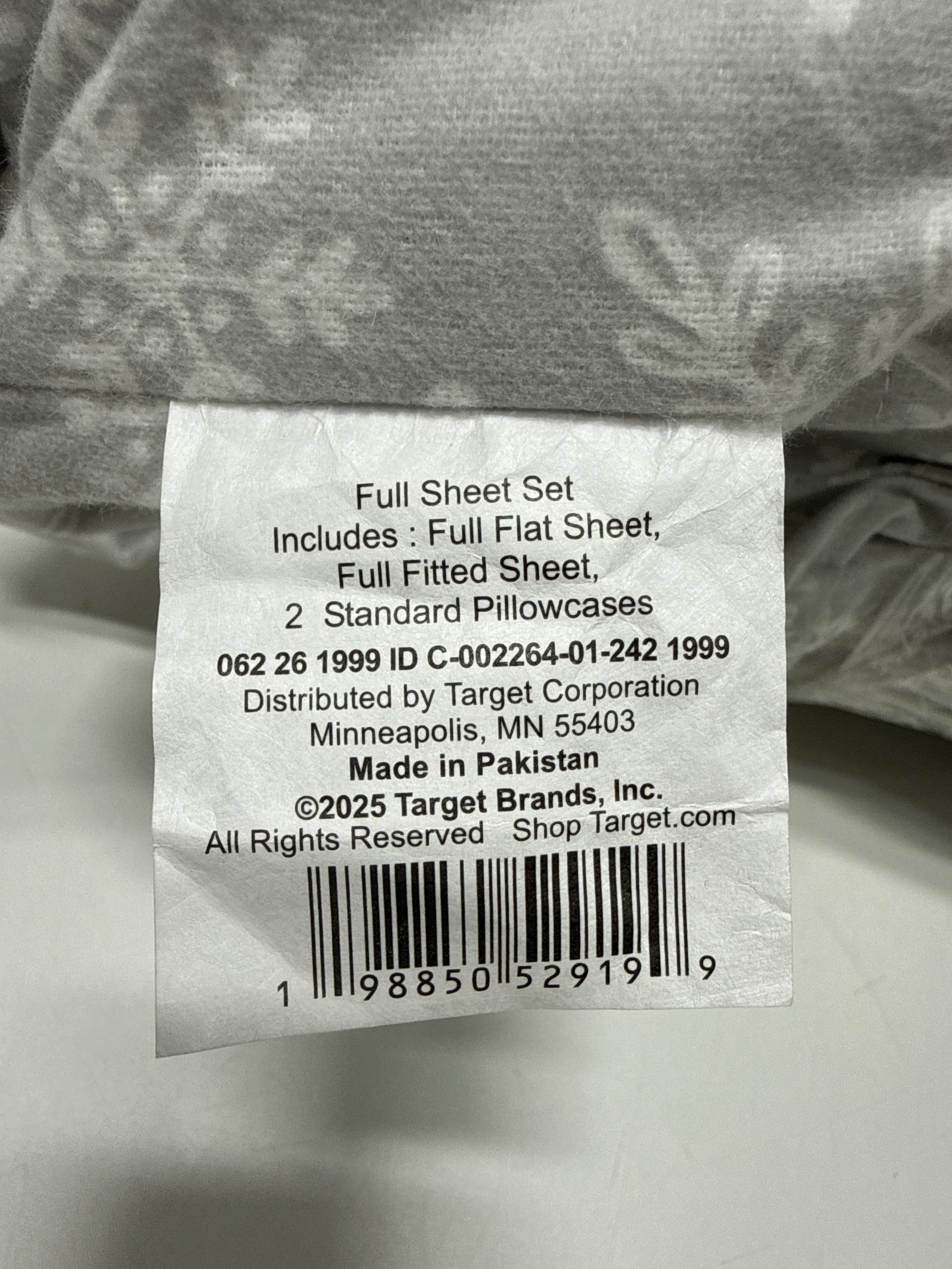 Full Christmas Flannel Sheet Set Gray Snowflake - Wondershop - *Bedding