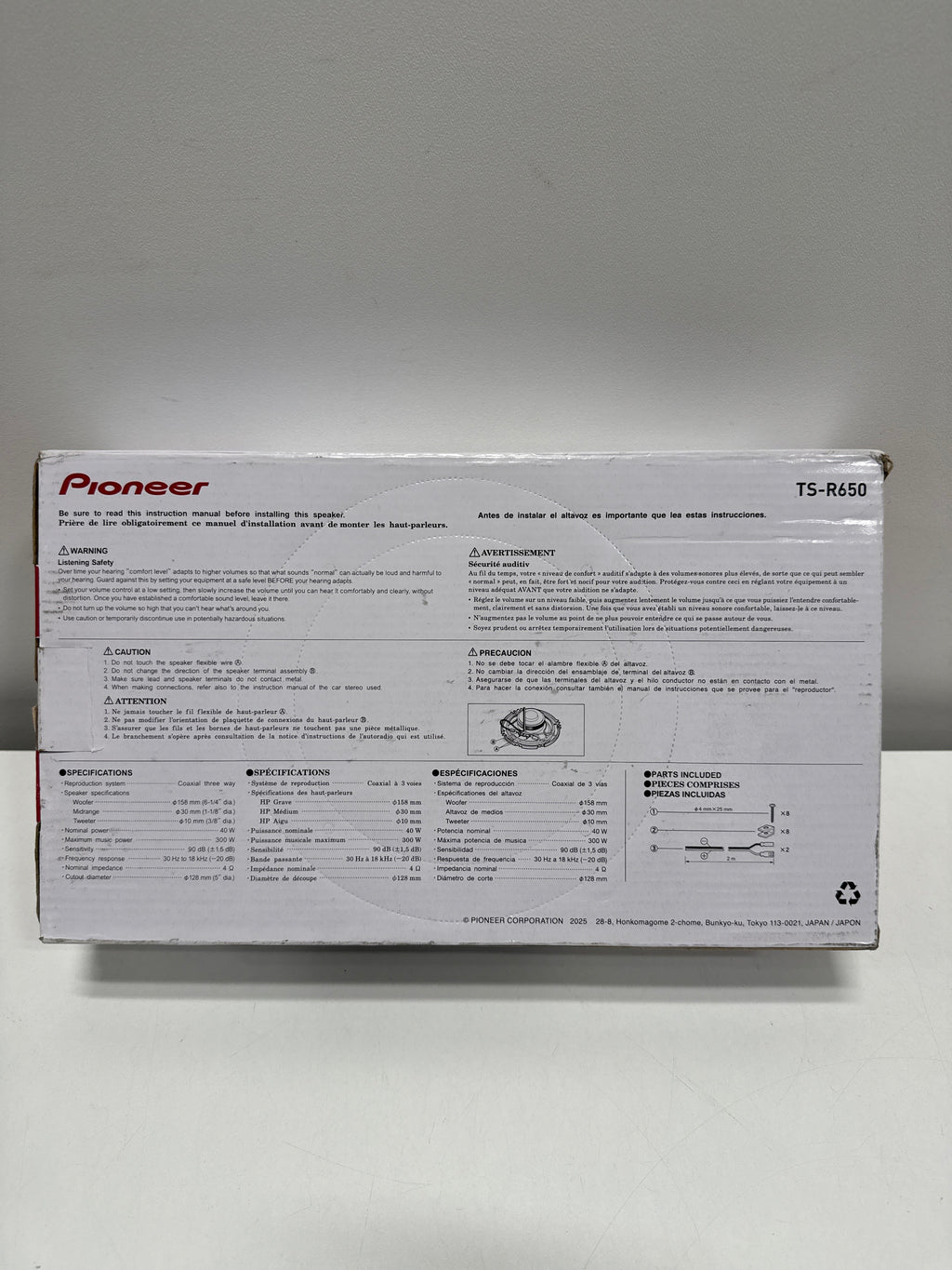 Pioneer - 6.5" - 3-way, 300 W Max Power, Coaxial Speakers (pair) - Black