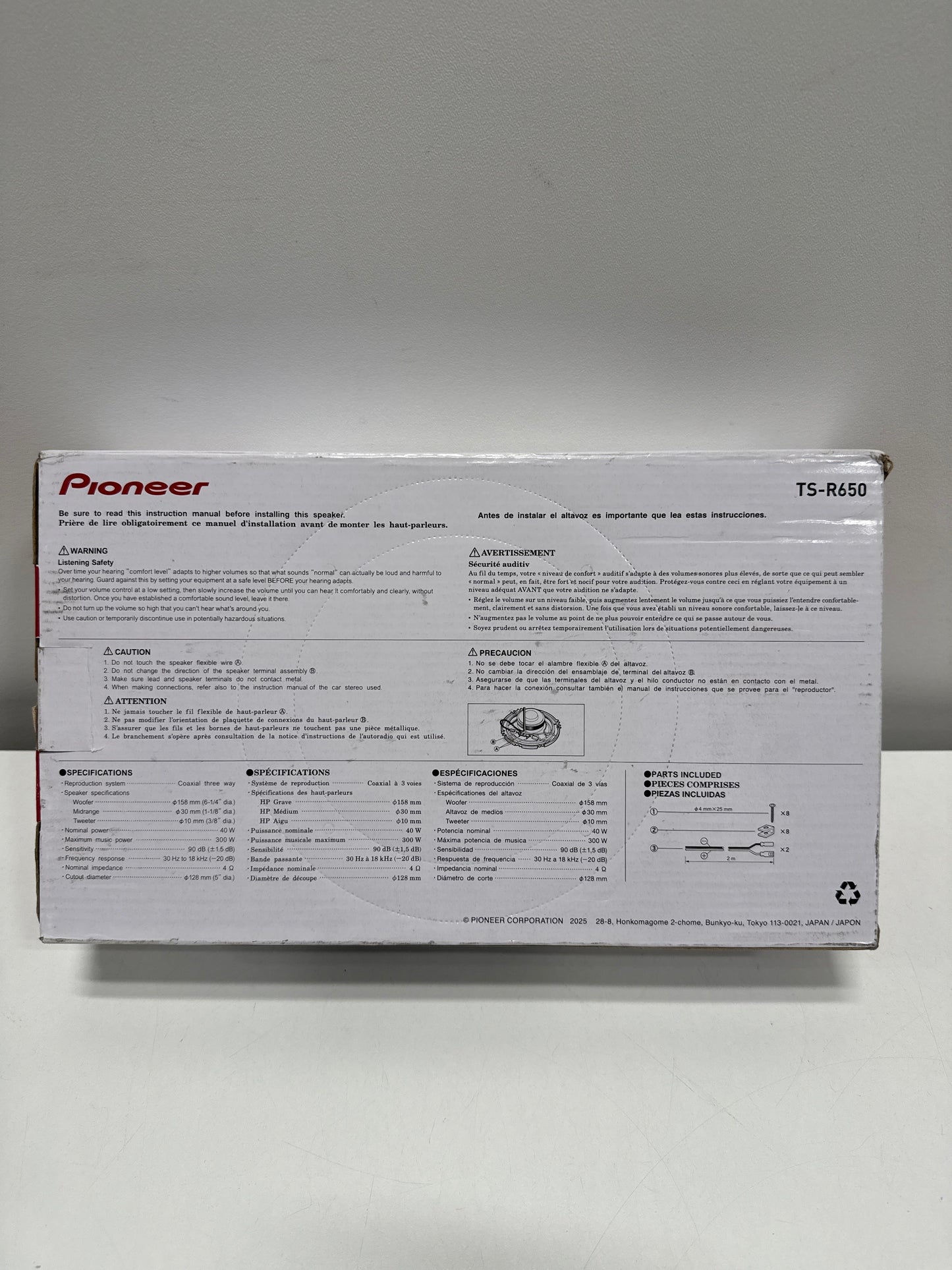 Pioneer - 6.5" - 3-way, 300 W Max Power, Coaxial Speakers (pair) - Black