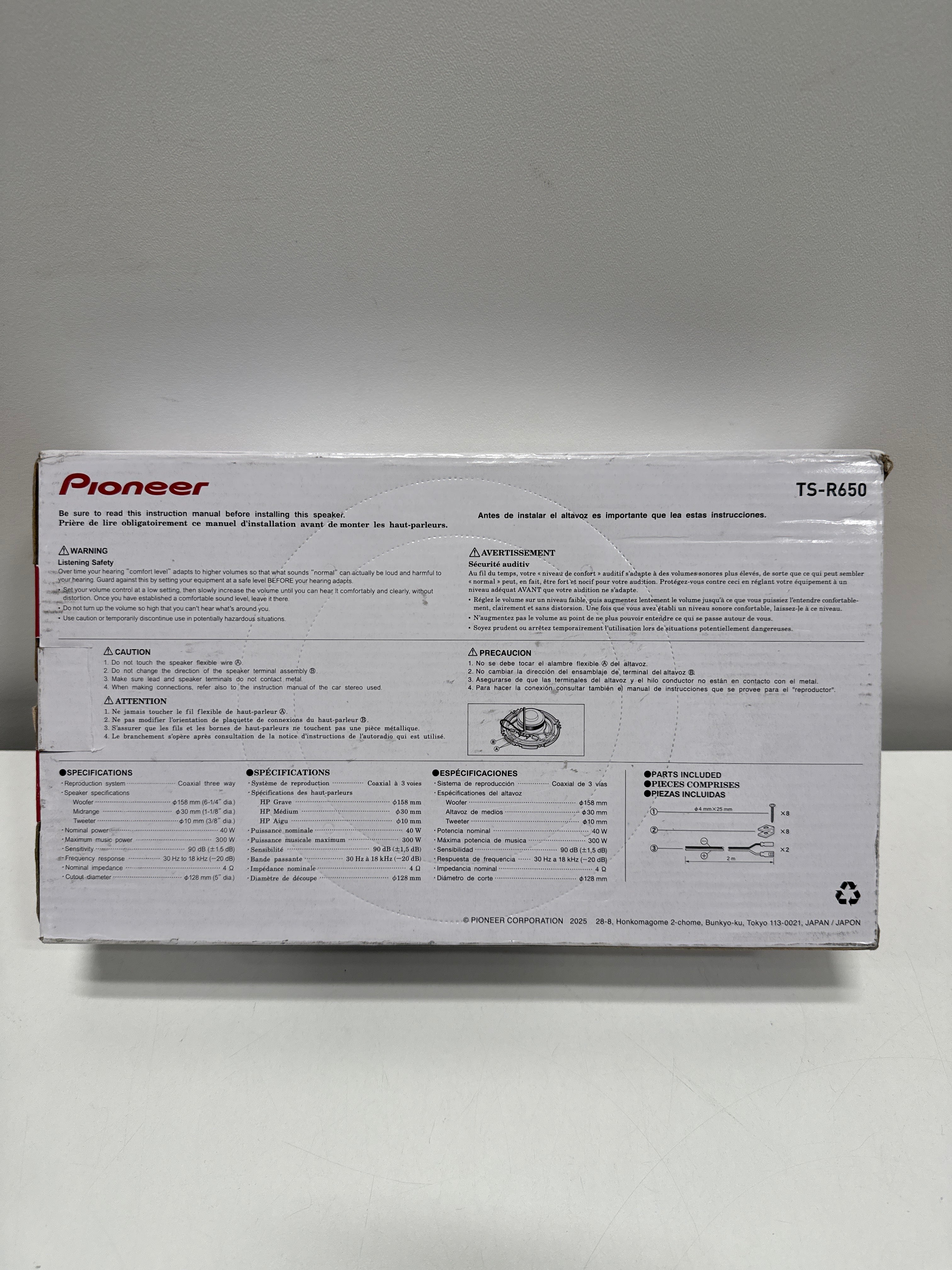 Pioneer - 6.5" - 3-way, 300 W Max Power, Coaxial Speakers (pair) - Black