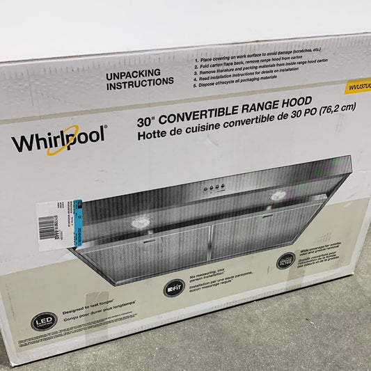 Whirlpool - 30" Convertible Range Hood - Stainless Steel