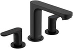 hansgrohe Rebris S Widespread Bathroom Faucet, 2-Handle, 3 Hole Bathroom Sink Faucet for Vanity with Pop-Up Drain Assembly, 1.2 GPM, Matte Black, 72530671