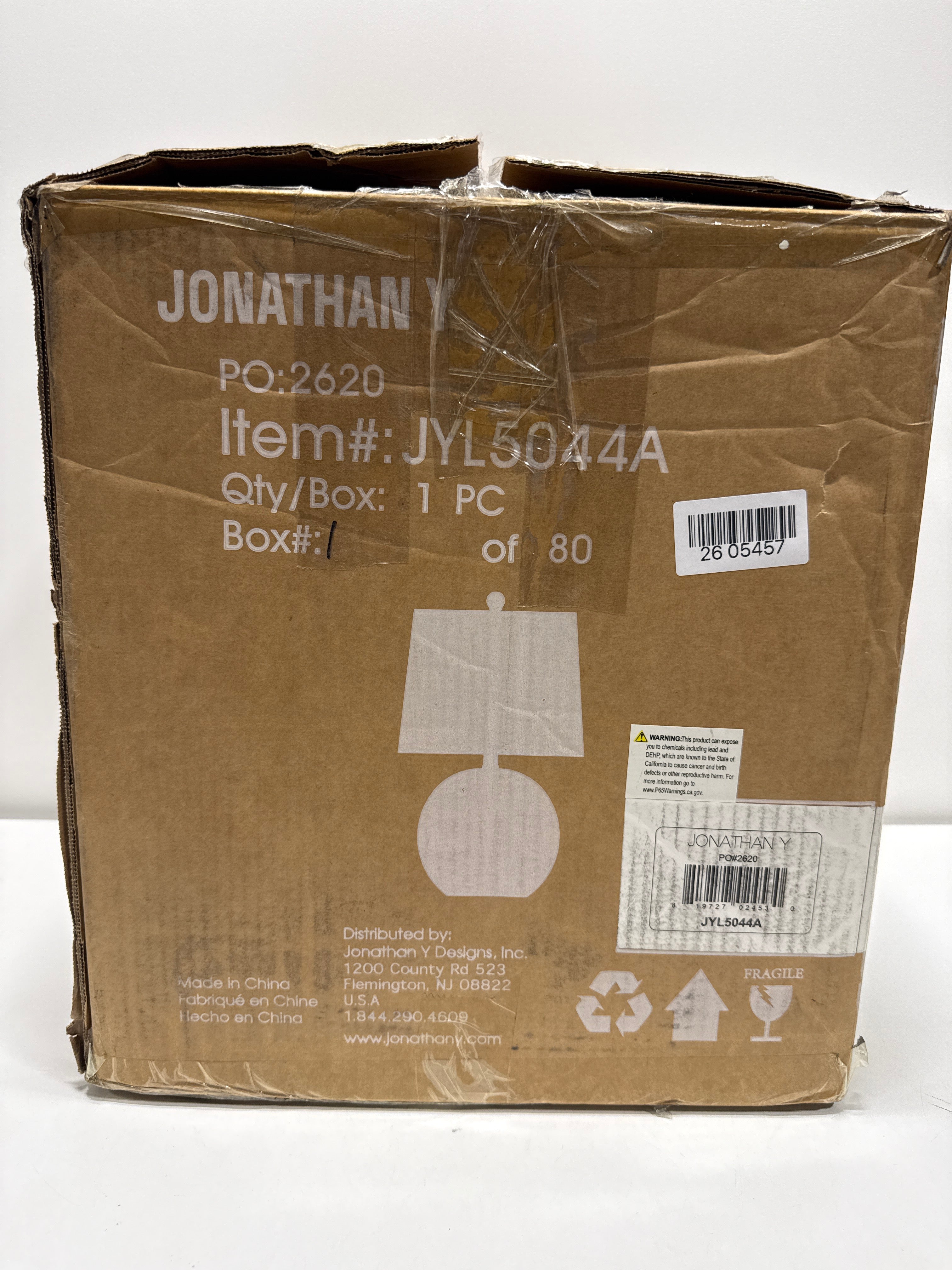 JONATHAN Y Ronald 21 Ceramic LED Table Lamp Navy JYL5044A