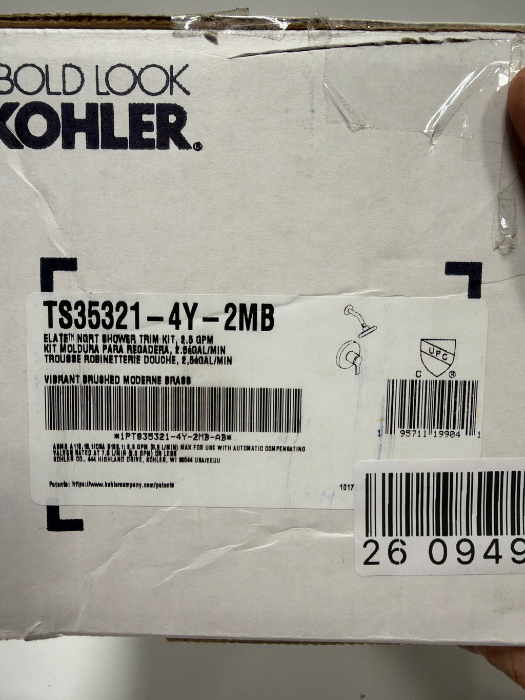 Scratch KOHLER Elate Rite-Temp Shower Trim w Single Function 2.5 GPM Showerhead