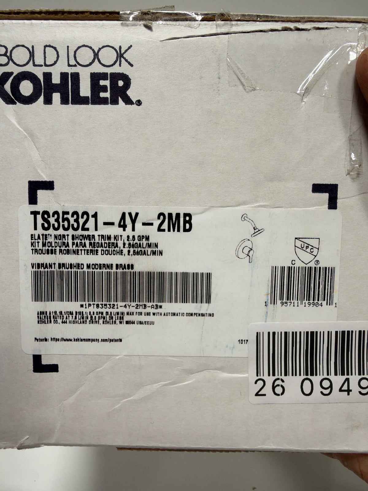 Scratch KOHLER Elate Rite-Temp Shower Trim w Single Function 2.5 GPM Showerhead