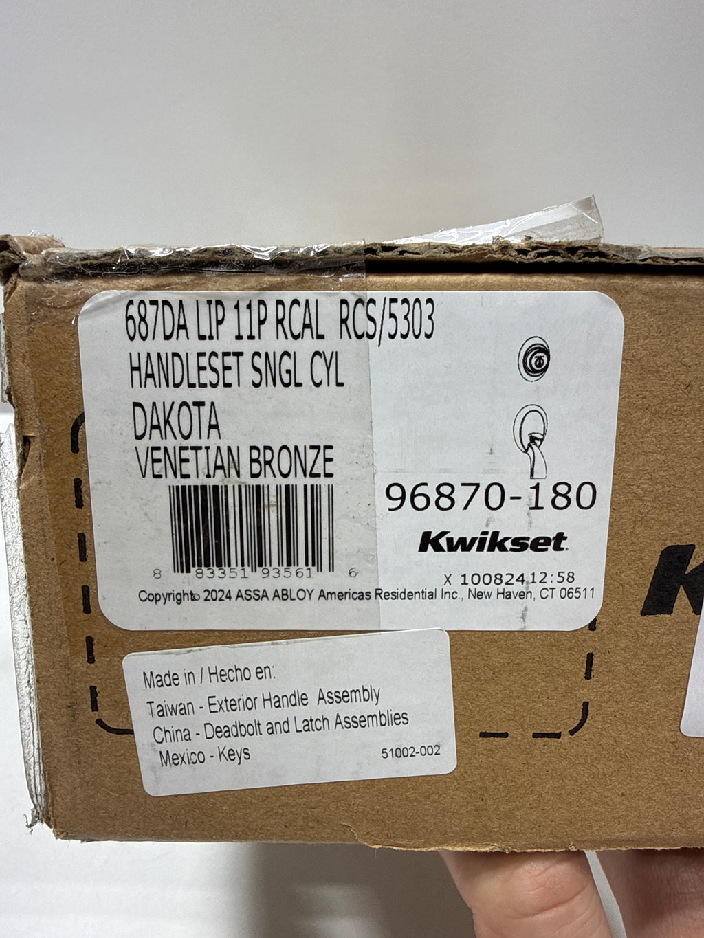 Kwikset 687Da-Lip Dakota Single Cylinder Handleset from the Kwikset Series Exterior Only