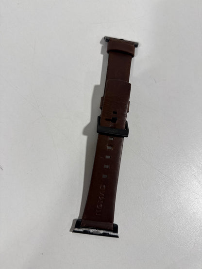 Nomad - Modern Leather Watch Strap for Apple Watch 42mm and 44mm - Brown with black lugs
