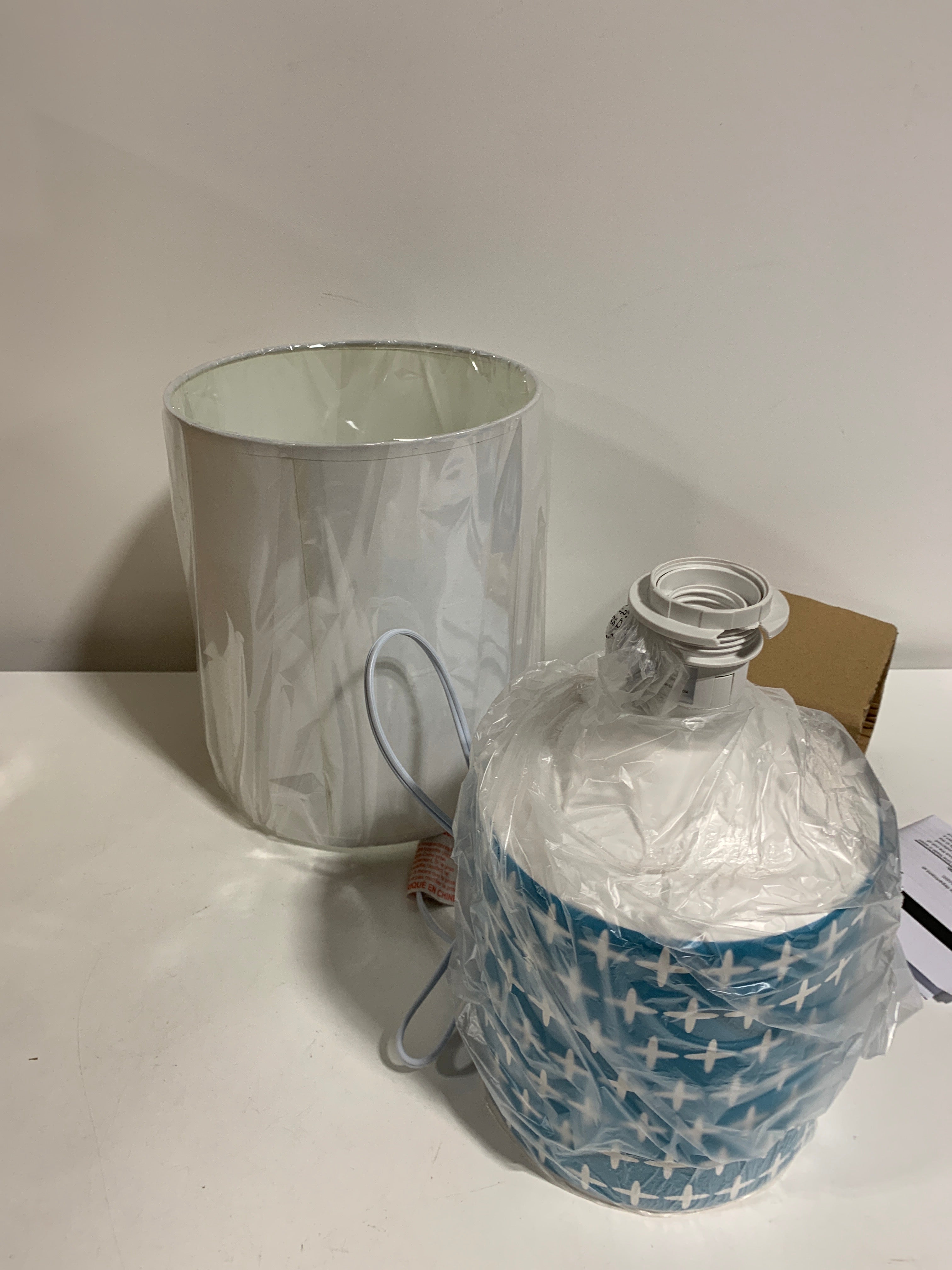 See Desc Simple Designs LT1220-CRS 18.5’’ Printed Jug Table Lamp - *Furniture & Organization