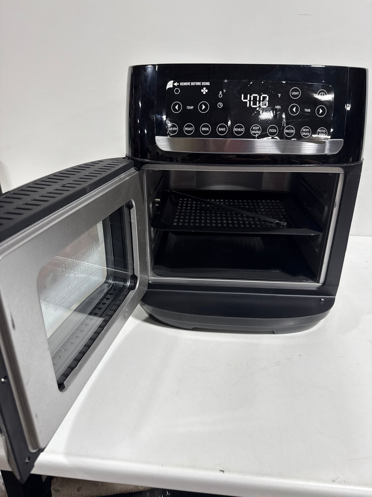 Bella PRO - 12.6-qt. Touchscreen Air Fryer Pizza Oven with Rotisserie - Stainless Steel