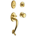 Baldwin 85315.ENTR Logan Sectional Single Cylinder Keyed Entry Handleset with 5015 Interior Knob from the Estate Collection Lifetime Satin Brass
