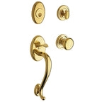 Baldwin 85315.ENTR Logan Sectional Single Cylinder Keyed Entry Handleset with 5015 Interior Knob from the Estate Collection Lifetime Satin Brass