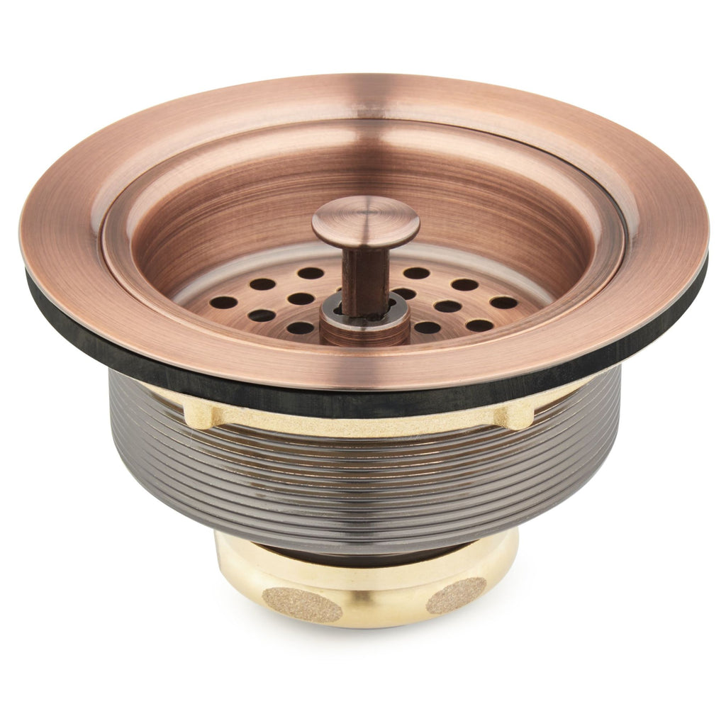 Signature Hardware 902367 3-1/2’’ Basket Strainer for Sinks up to 1’’ Thick Satin Copper - *Plumbing