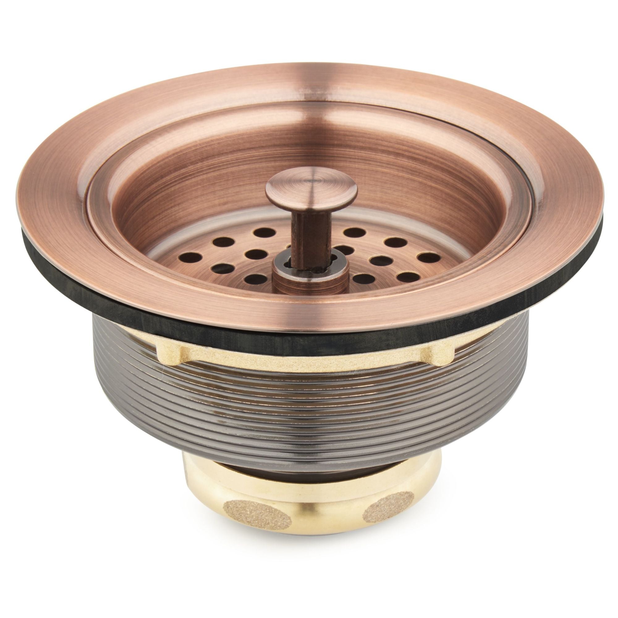Signature Hardware 902367 3-1/2’’ Basket Strainer for Sinks up to 1’’ Thick Satin Copper - *Plumbing
