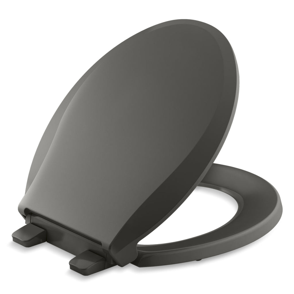 KOHLER 4639-RL-NY Cachet ReadyLatch Round Toilet Seat Soft Close, Thunder Grey