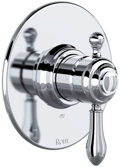 Rohl TAC51W1LM Arcana Pressure Balanced Valve Trim Only with Single Lever Handle - Less Rough in Polished Chrome Showers Valve Trim Only