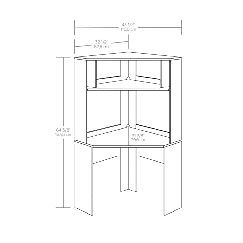 See Desc Sauder - Beginnings Corner Computer Desk w/ Hutch & Shelf - Cinnamon Cherry