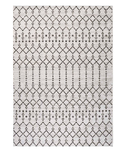 JONATHAN Y Moroccan Geometric Indoor Outdoor Area Rug 9X12 Cream/Black, Ourika Textured Weave for Backyard, Patio, Porch, Easy-Cleaning, High Traffic, Pet-Friendly, Non-Shedding (SMB108I-9)
