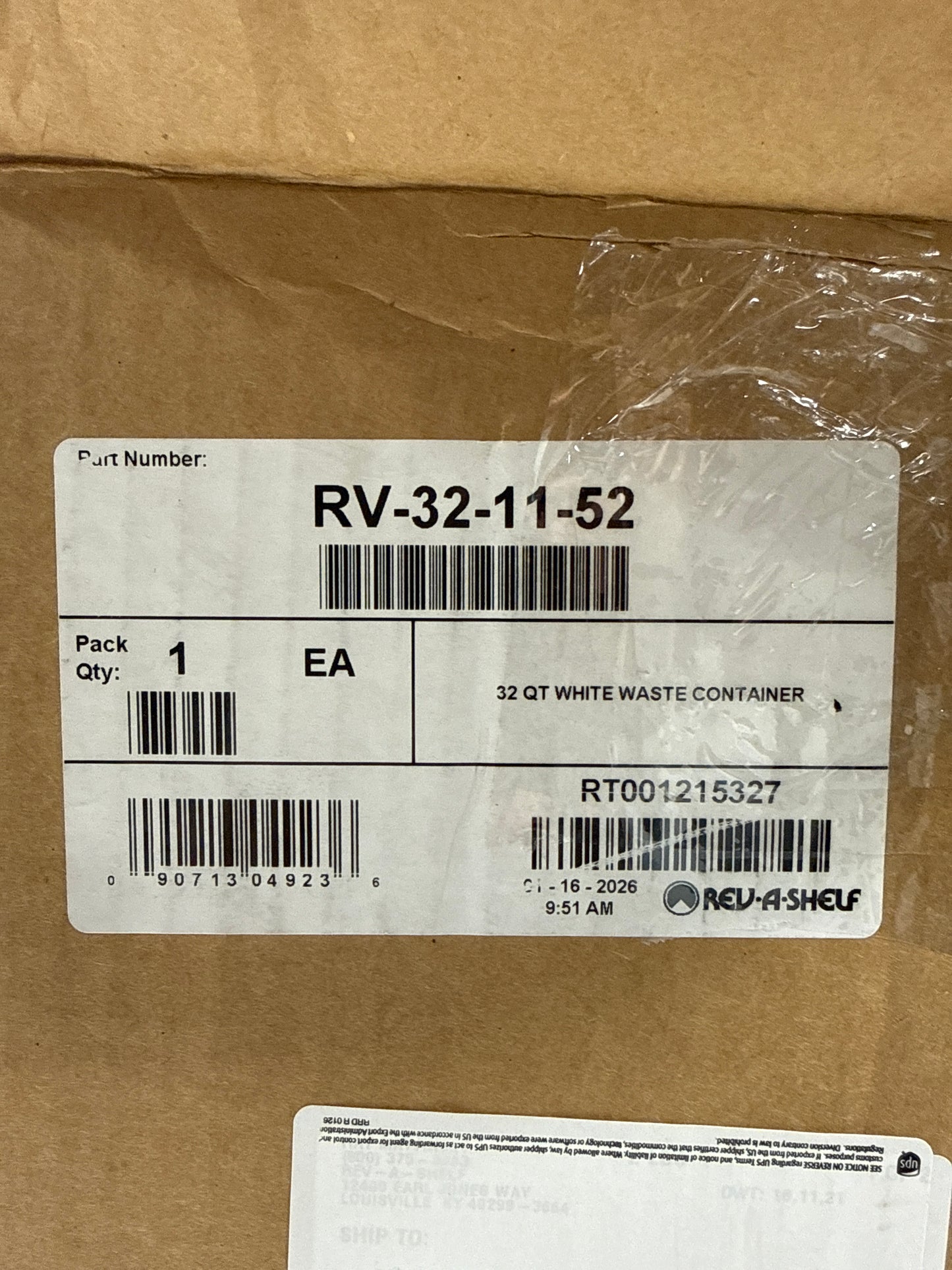 Rev-A-Shelf 32 qt. White Polymer Replacement Waste Container Pullouts