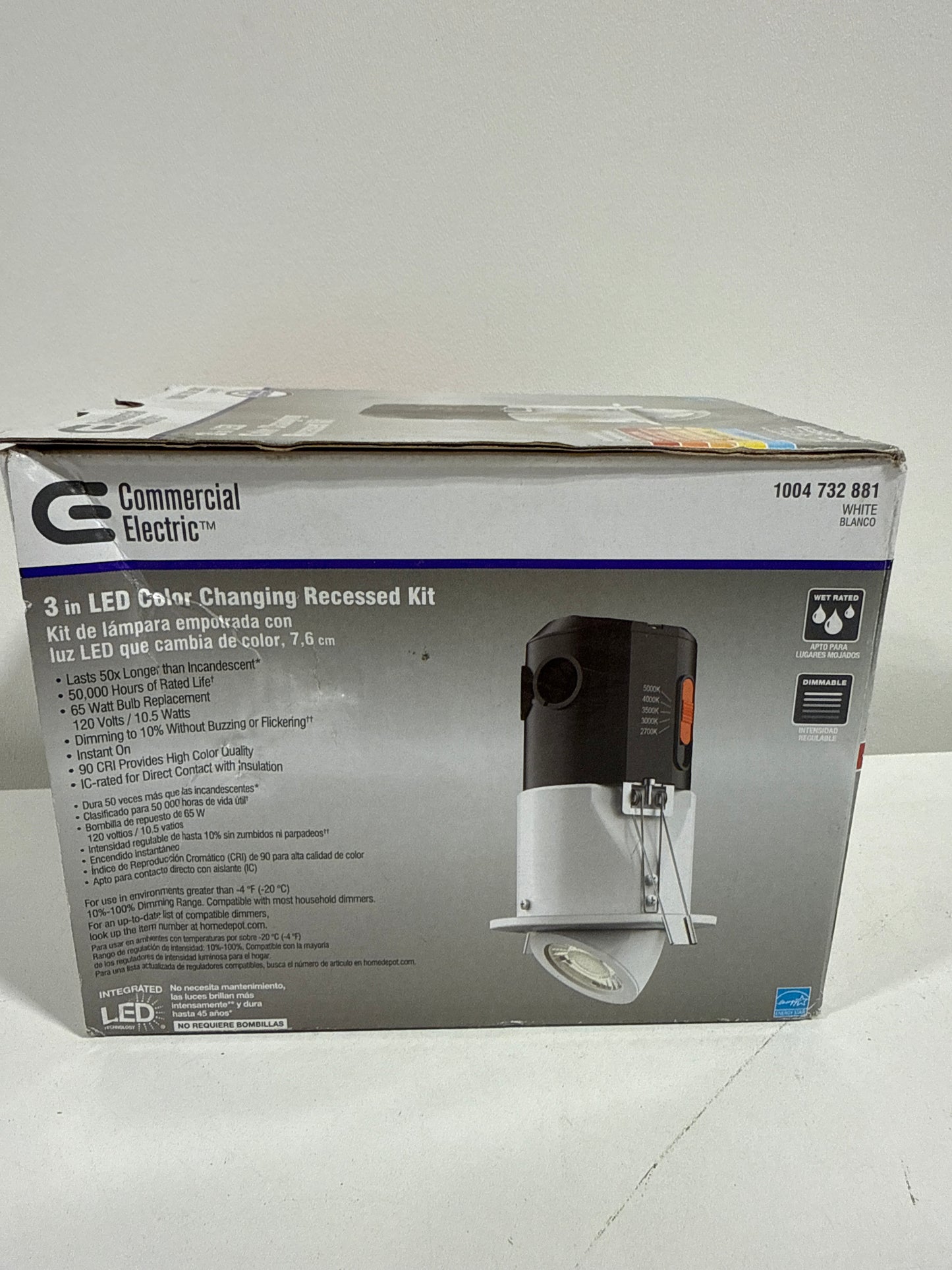 Premium Downlight 3 in. 2700K - 5000K White New Construction/Remodel Recessed Integrated LED Gimbal Kit