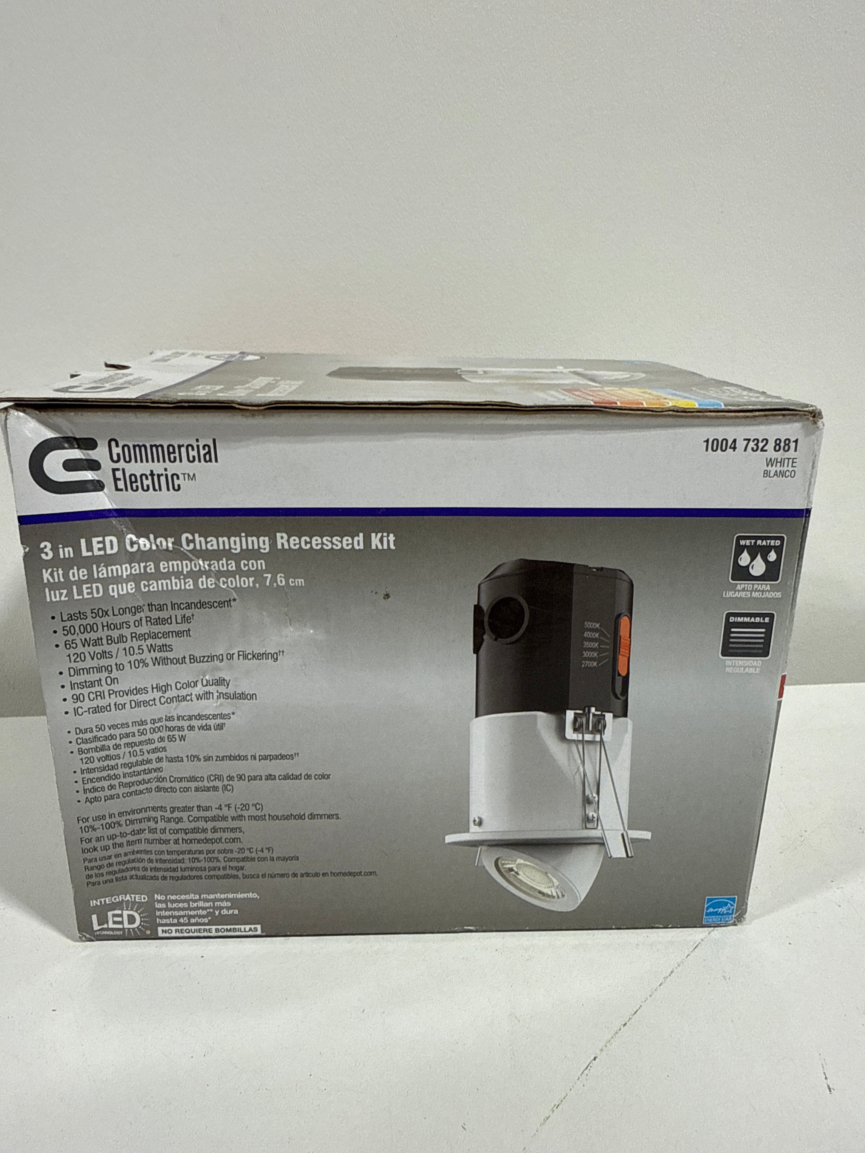 Premium Downlight 3 in. 2700K - 5000K White New Construction/Remodel Recessed Integrated LED Gimbal Kit - *Lighting &