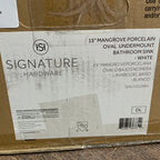 Signature Hardware Mangrove 15" Vitreous China Undermount Bathroom Sink White Sinks Bathroom Sinks Sinks Only