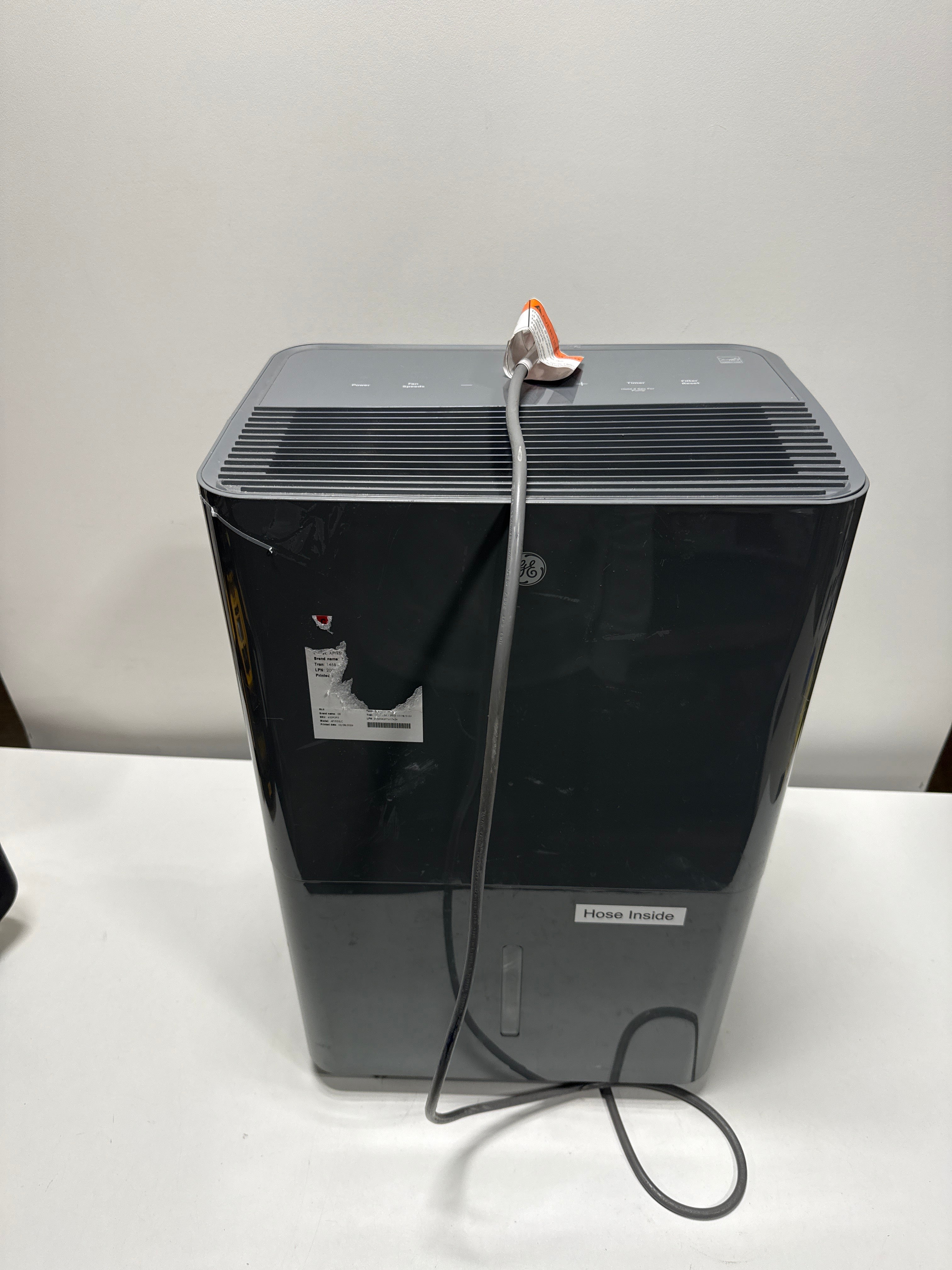 Used GE - 50-Pint Energy Star Portable Dehumidifier with Built-In Pump - Gray