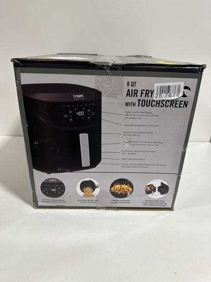 Bella PRO - 8-qt. Touchscreen Air Fryer with Divided Basket - Matte Black