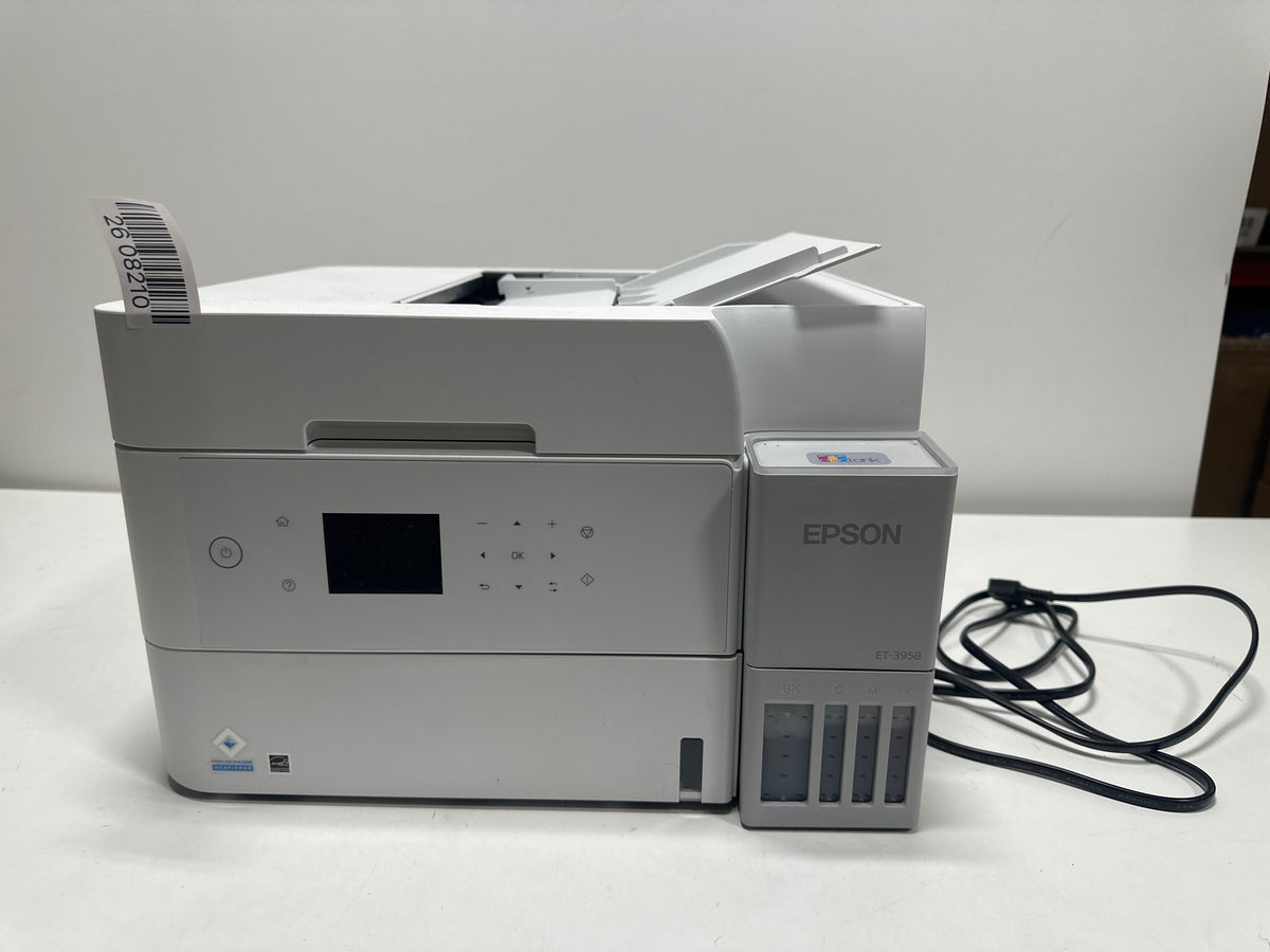 Used Epson EcoTank ET-3958 Wireless All-in-One Color Supertank Printer, Refillable Tanks, 2.4" Color Screen