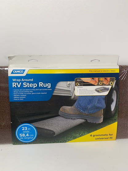 Camco Step Rug XL for Larger Manual or Electric RV Steps 23 W Brown