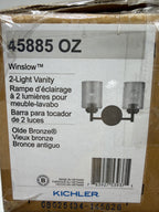 Kichler 45885 Winslow 2 Light 13" Wide Vanity Light Olde Bronze Indoor Lighting Bathroom Fixtures Vanity Light