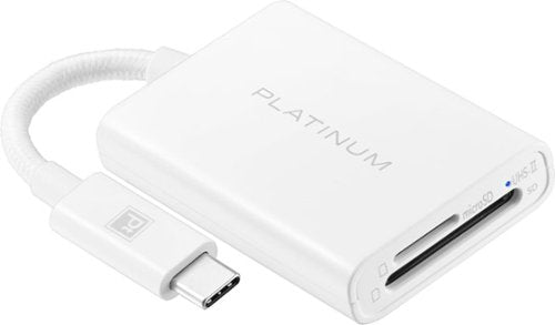 Platinum - USB-C to SD and MicroSD Card Reader - White