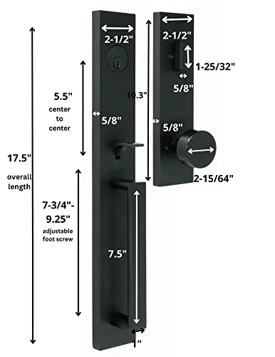 Weslock Xanthis Single Cylinder Handle Set with Mesa Knob (Matte Black Keyed Handleset) - *Tools Hardware & Misc