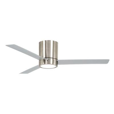 MINKA-AIRE F644L-BN Roto Flush 52" 3-Blade LED Ceiling Fan in Brushed Nickel Finish with Brushed Nickel Blades and a Frosted White Lens