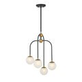 Savoy House 1-6697-4 Couplet 4 Light 16" Wide Multi Light Pendant Matte Black / Warm Brass Indoor