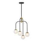Savoy House 1-6697-4 Couplet 4 Light 16" Wide Multi Light Pendant Matte Black / Warm Brass Indoor