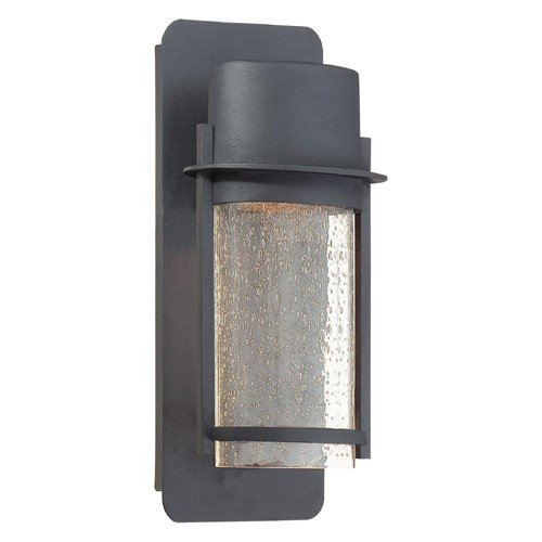 The Great Outdoors GO 72251 Artisan Lane 1 Light 13" Tall Dark Sky Outdoor Wall Sconce with Clear Seeded Glass Black Outdoor Lighting Wall Sconce