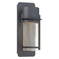 The Great Outdoors GO 72251 Artisan Lane 1 Light 13" Tall Dark Sky Outdoor Wall Sconce with Clear Seeded Glass Black Outdoor Lighting Wall Sconce