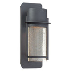 The Great Outdoors GO 72251 Artisan Lane 1 Light 13" Tall Dark Sky Outdoor Wall Sconce with Clear Seeded Glass Black Outdoor Lighting Wall Sconce