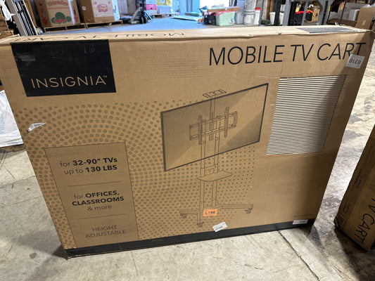 Insignia - Mobile TV Cart with Shelves for Most 32-90" TVs - Black